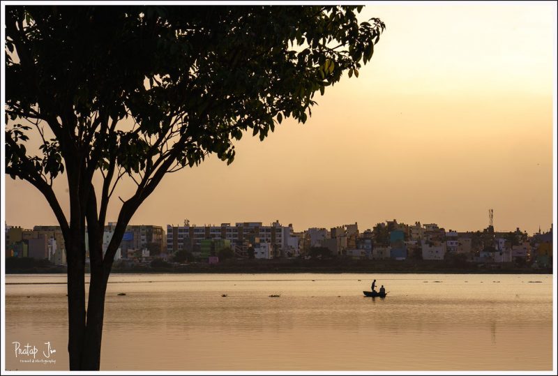 Fishermen at Madiwala Lake in Bangalore