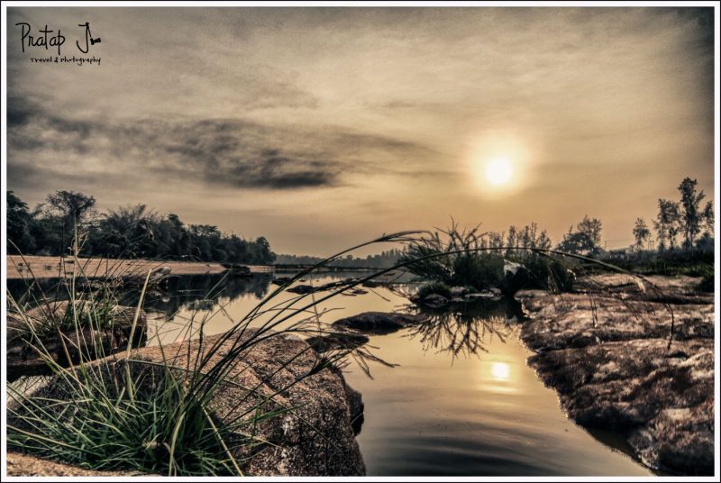 An HDR of the sun rising over the Nethravathi River