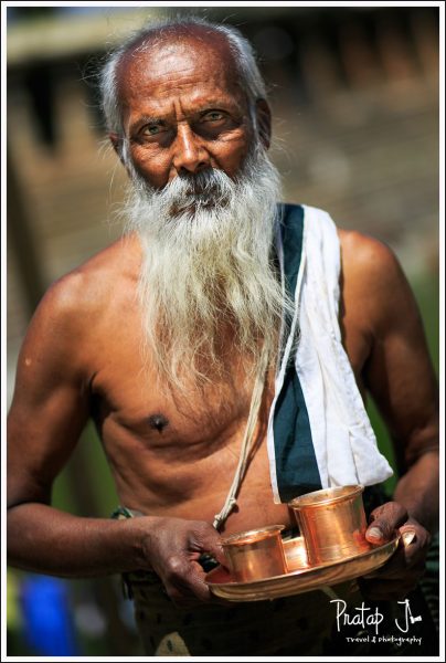An Indian Priest With a White Beard and a Sacred Thread