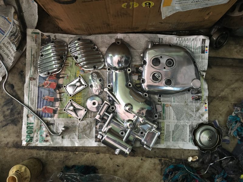 Buffed and shining engine parts