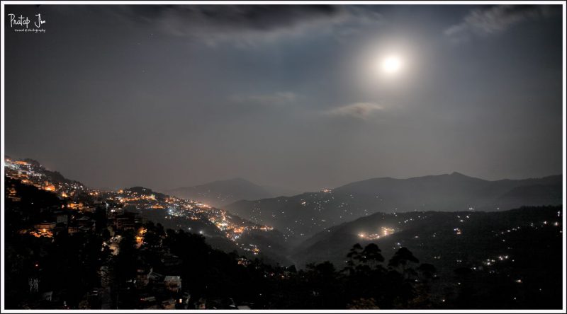 Town of Gangtok Lit by the Moon