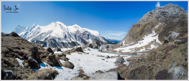 Panoramic view of Har-Ki-Dun covered in snow