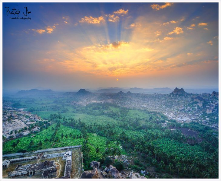 Sunrise at Mathanga Hill in Hampi