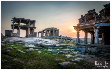 Sunset over Vijayanagara Ruins at Hampi, Karnataka